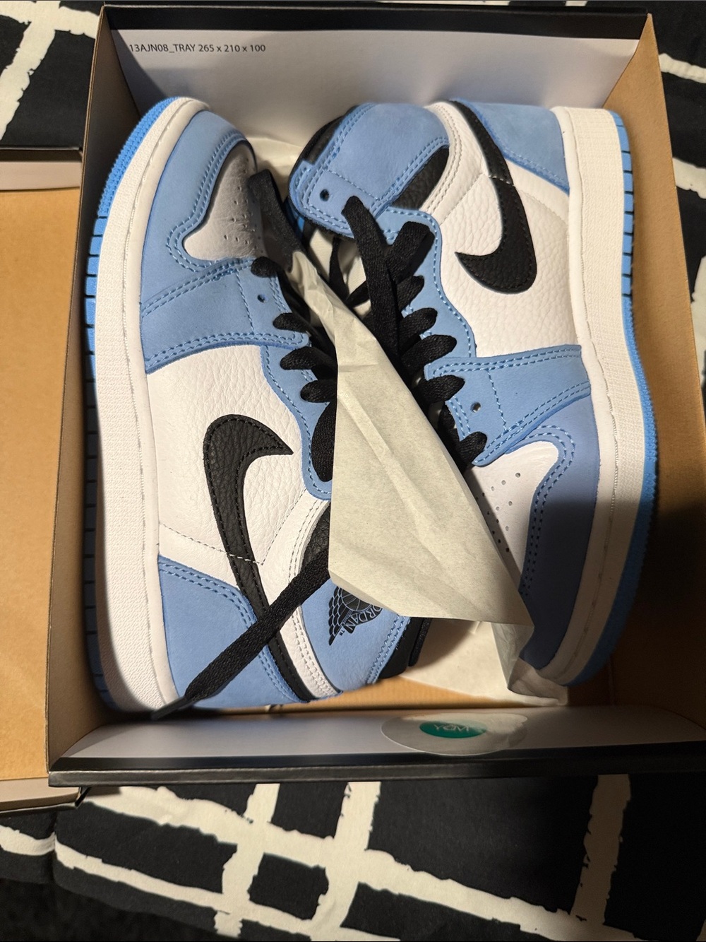 Nike Kids Air Jordan 1 Low - White, Light Blue & Black